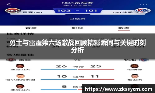 勇士与雷霆第六场激战回顾精彩瞬间与关键时刻分析